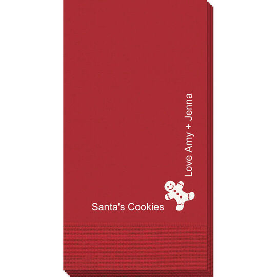 Corner Text with Gingerbread Man Design Guest Towels